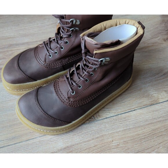 Birkenstock X Pitti Uomo Brown Leather Lace Up Boots Womens 7-7.5 EU 38 - Picture 2 of 12